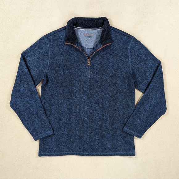 Weatherproof Other - WEATHERPROOF Sweatshirt Men's Large Navy Blue Pullover Quarter Zip Fleece Lined